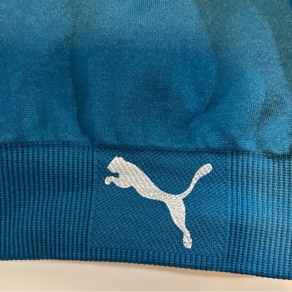PUMA Women's 4 Keeps Training Sports Bra racerback stretch teal size large - Picture 6 of 8